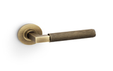 Alexander & Wilks Hurricane Knurled Lever on Round Rose - Antique Brass Image 1 Thumbnail