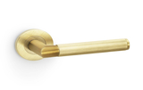 Alexander & Wilks Harrier Knurled Lever on Round Rose - Satin Brass PVD Image 1 Thumbnail