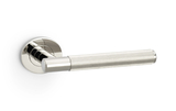 Alexander & Wilks Spitfire Reeded Lever on Round Rose - Polished Nickel PVD Image 1 Thumbnail