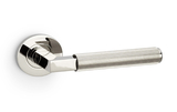 Alexander & Wilks Hurricane Reeded Lever on Round Rose - Polished Nickel PVD Image 1 Thumbnail