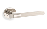 Knurled Kingstone Lever on Round Rose - Polished Nickel PVD Image 1 Thumbnail