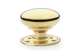 Alexander & Wilks Kershaw Door Knob - Polished Brass Unlacquered - Knob 51mm Image 1 Thumbnail