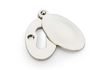 Alexander & Wilks Standard Key Profile Ellipse Escutcheon with Harris Design Cover - Polished Nickel Image 1 Thumbnail