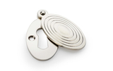 Alexander & Wilks Standard Key Profile Ellipse Escutcheon with Christoph Design Cover - Polished Nickel Image 1 Thumbnail