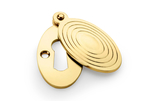 Alexander & Wilks Standard Key Profile Ellipse Escutcheon with Christoph Design Cover - Unlacquered Brass Image 1 Thumbnail