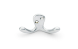 Alexander & Wilks Victorian Double Robe Hook - Satin Chrome Image 1 Thumbnail