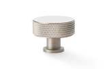 Alexander & Wilks Lucia Knurled Cupboard Knob - Satin Nickel - 35mm Image 1 Thumbnail