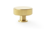 Alexander & Wilks Lucia Reeded Cupboard Knob - Satin Brass PVD - 35mm Image 1 Thumbnail