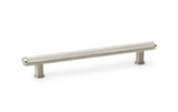 Alexander & Wilks Crispin Knurled T-bar Cupboard Pull Handle - Satin Nickel - Centres 128mm Image 1 Thumbnail