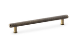 Alexander & Wilks Crispin Knurled T-bar Cupboard Pull Handle - Antique Brass - Centres 160mm Image 1 Thumbnail