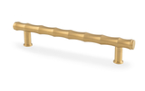 Crispin Bamboo T-bar Cupboard Pull Handle - Satin Brass PVD - 128mm Centres Image 1 Thumbnail