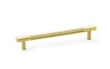 Alexander & Wilks Brunel Knurled T-Bar Cupboard Handle - Satin Brass PVD - Centres 128mm Image 1 Thumbnail