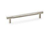 Alexander & Wilks Brunel Knurled T-Bar Cupboard Handle - Satin Nickel - Centres 128mm Image 1 Thumbnail