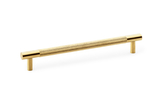 Alexander & Wilks Brunel Knurled T-Bar Cupboard Handle - Satin Brass PVD - Centres 160mm Image 1 Thumbnail