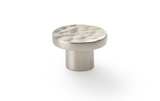 Alexander & Wilks Hanover Hammered Cupboard Knob - Satin Nickel - 30mm Image 1 Thumbnail