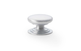 Alexander & Wilks Waltz Round Cupboard Knob on Stepped Rose - Satin Chrome - 25mm Image 1 Thumbnail