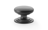 Alexander & Wilks Waltz Round Cupboard Knob on Stepped Rose - Black - 38mm Image 1 Thumbnail