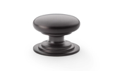 Alexander & Wilks Waltz Round Cupboard Knob on Stepped Rose - Dark Bronze - 38mm Image 1 Thumbnail