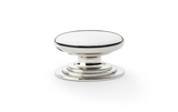 Alexander & Wilks Waltz Round Cupboard Knob on Stepped Rose - Polished Nickel - 38mm Image 1 Thumbnail