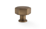 Alexander & Wilks Vesper Hex Cabinet Knob - Antique Brass Image 1 Thumbnail