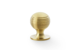 Alexander & Wilks Caesar Cupboard Knob on Round Rose - Satin Brass PVD - 25mm Image 1 Thumbnail