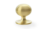 Alexander & Wilks Caesar Cupboard Knob on Round Rose - Satin Brass PVD - 38mm Image 1 Thumbnail