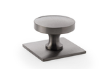 Alexander & Wilks Bullion Cupboard Knob on Square Backplate - Dark Bronze PVD Image 1 Thumbnail