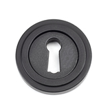 49537 - Matt Black Round Escutcheon (Art Deco) - FTA Image 1 Thumbnail