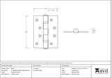 49576 - Polished Chrome 4'' Ball Bearing Butt Hinge (pair) ss - FTA Image 2 Thumbnail