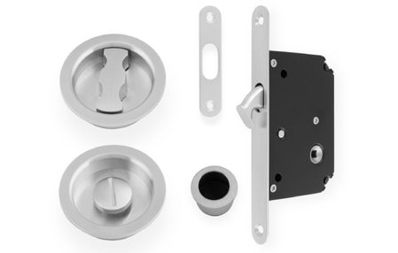 Added Alexander and Wilks Radius Sliding Door Lock Set - Satin Chrome To Basket