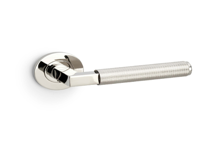 View Alexander & Wilks Hurricane Knurled Lever on Round Rose - Polished Nickel PVD offered by HiF Kitchens