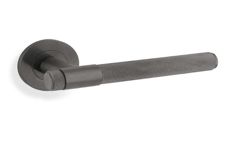 View Knurled Kingstone Lever on Round Rose - Dark Bronze PVD offered by HiF Kitchens