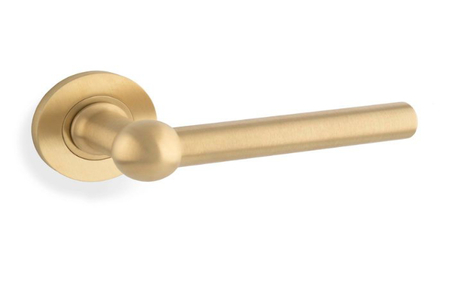 View Alexander & Wilks Siskin Lever on Rose - Satin Brass PVD offered by HiF Kitchens