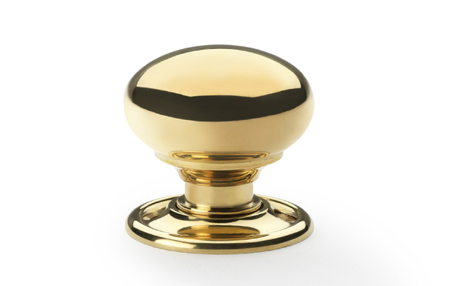 View Alexander & Wilks Kershaw Door Knob - Polished Brass Unlacquered - Knob 41mm offered by HiF Kitchens