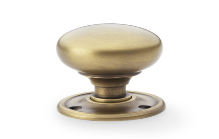 Added Alexander & Wilks Kershaw Door Knob - Antique Brass - Knob 51mm To Basket