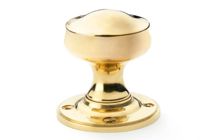 View Alexander & Wilks Harris Door Knob - Unlacquered Brass offered by HiF Kitchens