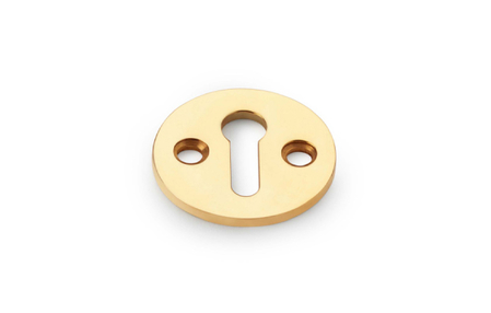 View Alexander & Wilks Standard Profile Round Escutcheon - Unlacquered Brass offered by HiF Kitchens