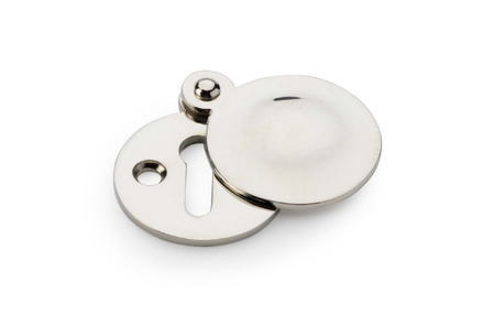 View Alexander & Wilks Standard Key Profile Round Escutcheon with Harris Design Cover - Polished Nickel offered by HiF Kitchens