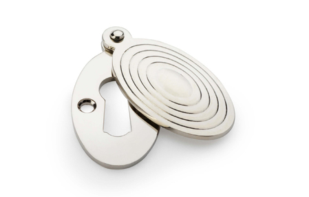 Added Alexander & Wilks Standard Key Profile Ellipse Escutcheon with Christoph Design Cover - Polished Nickel To Basket