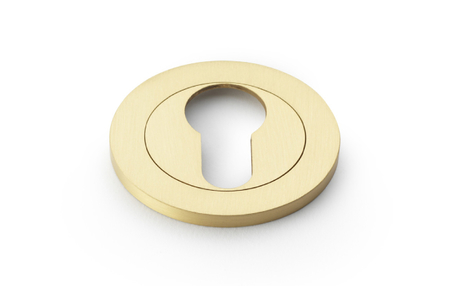 View Alexander & Wilks Concealed Fix Escutcheon Euro Profile - Satin Brass offered by HiF Kitchens