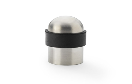 Added Alexander & Wilks Floor Mounted Dome Top Cylinder Door Stop - Satin Stainless Steel To Basket