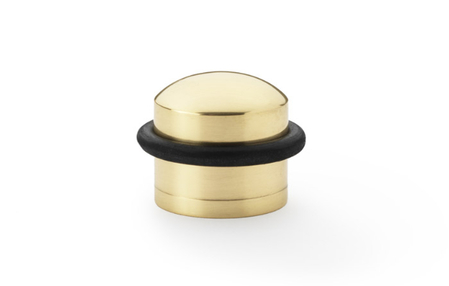 View Alexander & Wilks Dome Top Floor Mounted Door Stop - Polished Brass offered by HiF Kitchens