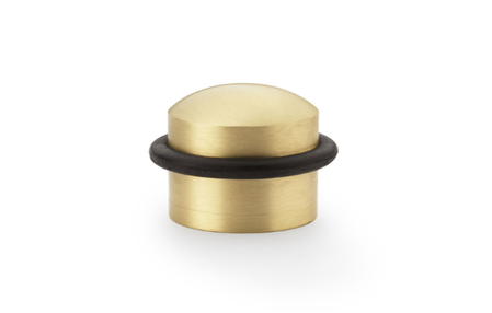 View Alexander & Wilks Dome Top Floor Mounted Door Stop - Satin Brass offered by HiF Kitchens