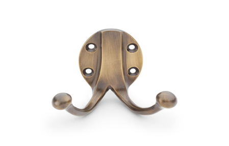 View Alexander & Wilks Traditional Double Robe Hook - Antique Bronze offered by HiF Kitchens