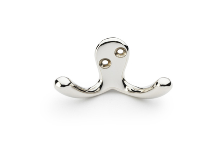 View Alexander & Wilks Victorian Double Robe Hook - Polished Nickel offered by HiF Kitchens