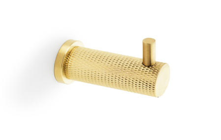 View Alexander & Wilks Brunel Knurled Coat Hook - Satin Brass PVD offered by HiF Kitchens