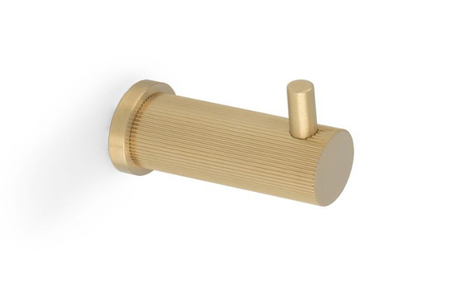 Added ALEXANDER & WILKS BRUNEL REEDED COAT HOOK ON 25MM ROSE - Satin Brass PVD To Basket