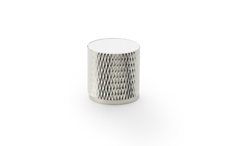 View Alexander & Wilks Brunel Knurled Cylinder Cupboard Knob - Polished Nickel - 20mm offered by HiF Kitchens