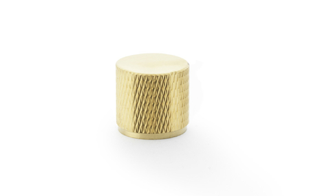 View Alexander & Wilks Brunel Knurled Cylinder Cupboard Knob - Satin Brass PVD - 20mm offered by HiF Kitchens