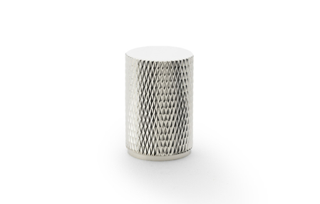 View Alexander & Wilks Brunel Knurled Cylinder Cupboard Knob - Polished Nickel - 35mm offered by HiF Kitchens